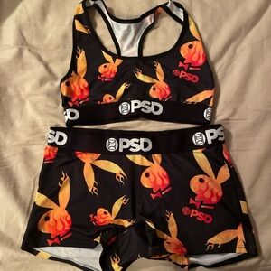 PSD Playboy Sports Bra and Shorts Set